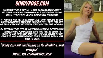 Sindy Rose self anal fisting on the blanket & anal prolapse